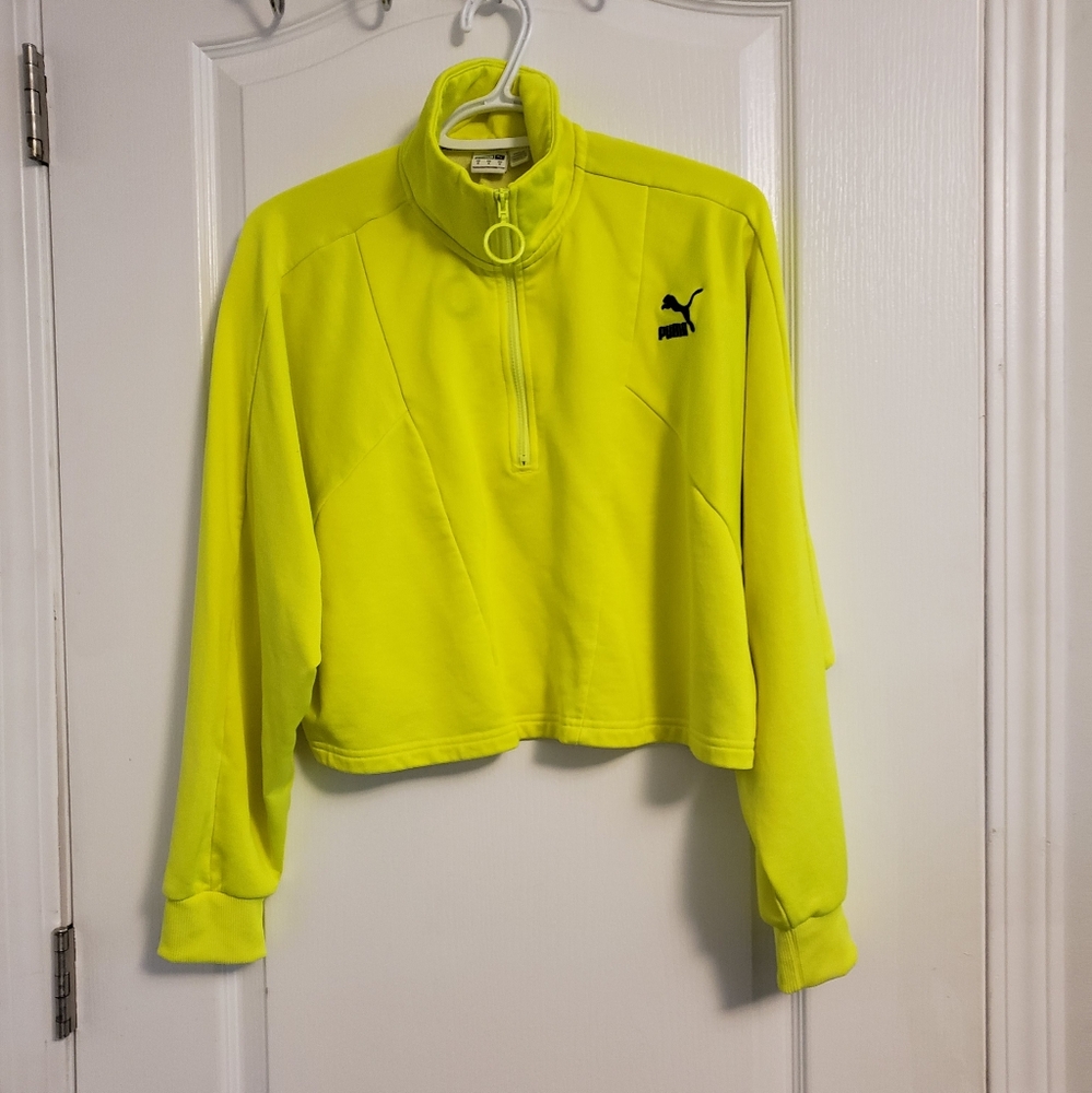 Puma Neon Yellow Quarter-Zip Pullover